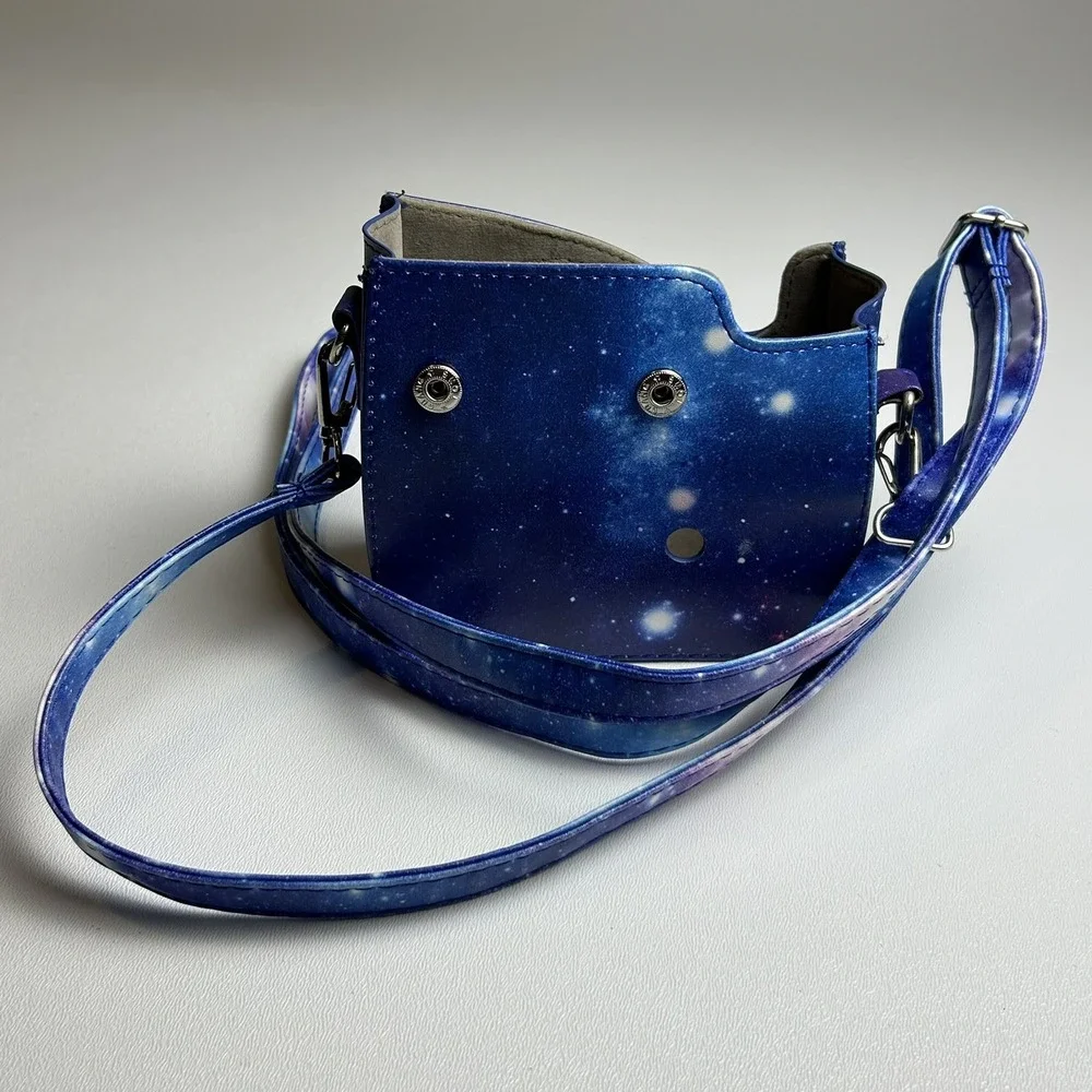 Fujifilm Instax Mini Instant Film Camera Black Blue‎ Galaxy Carrying Case*